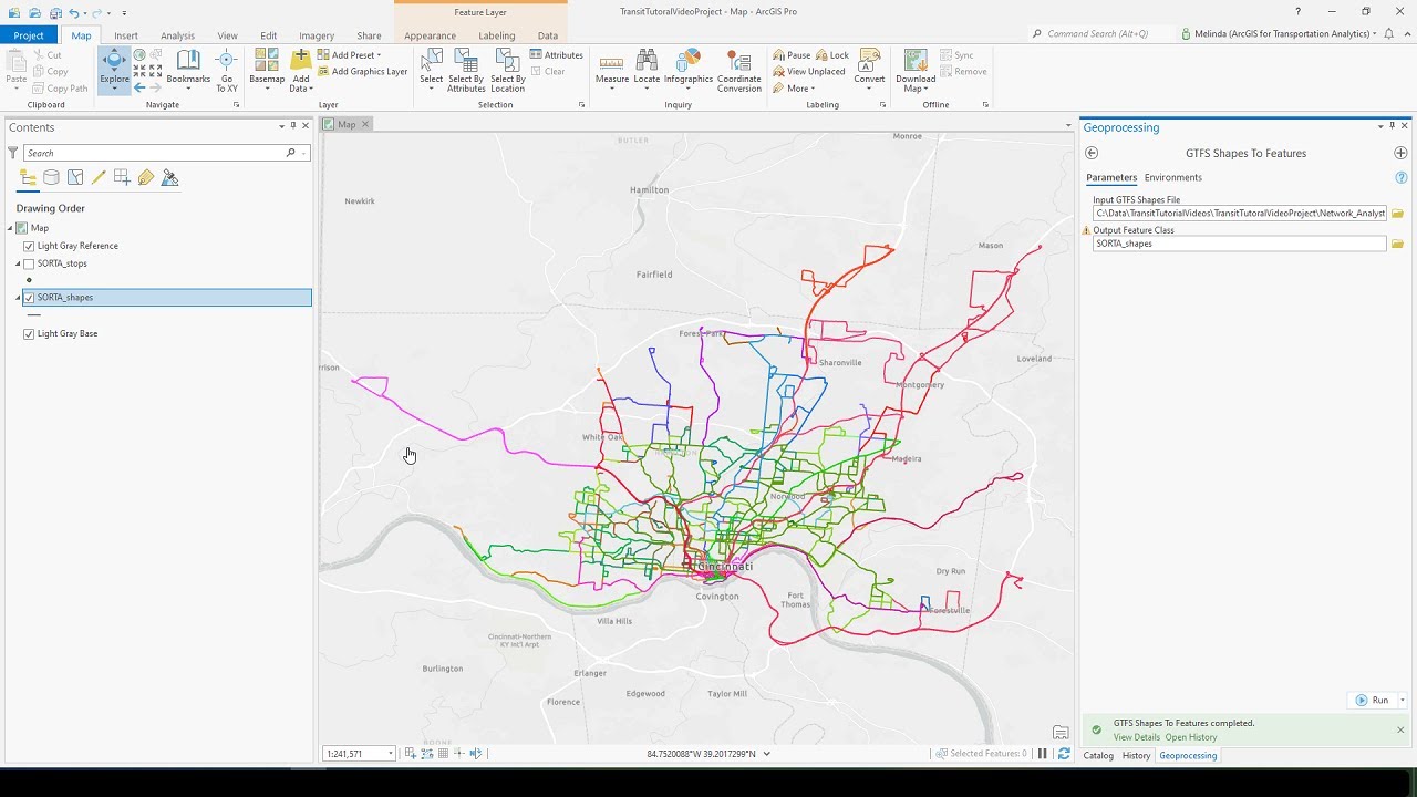 Mapping Transit Stops and Lines