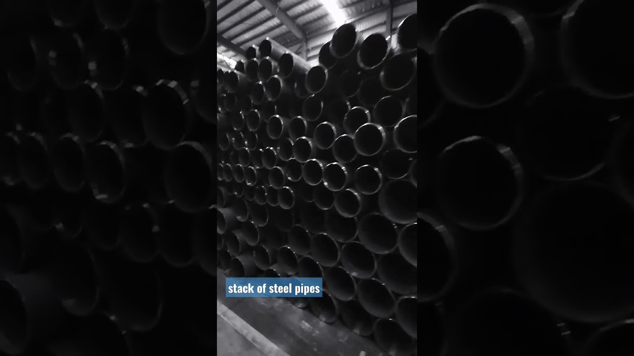 stack of steel pipes #pipesystem #water #steel #waterpipeline #factory #lots