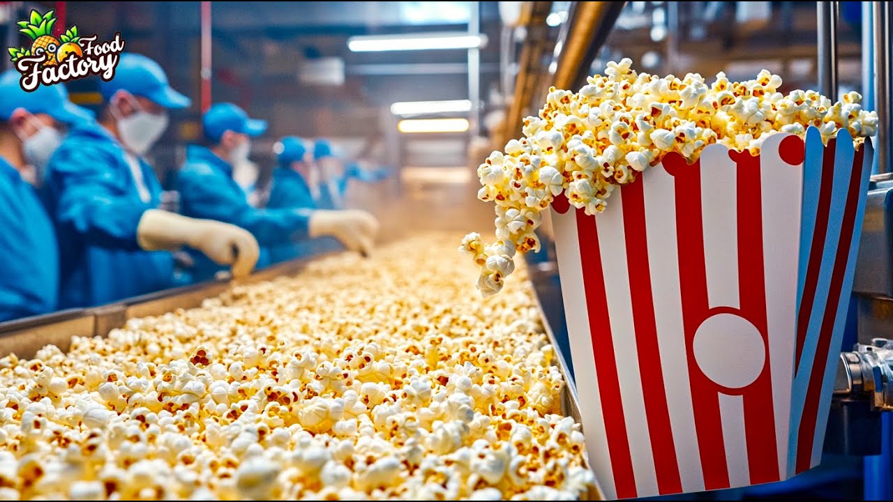 How Popcorn is Made - Explore the Popcorn Production Process in a Modern Factory 🍿