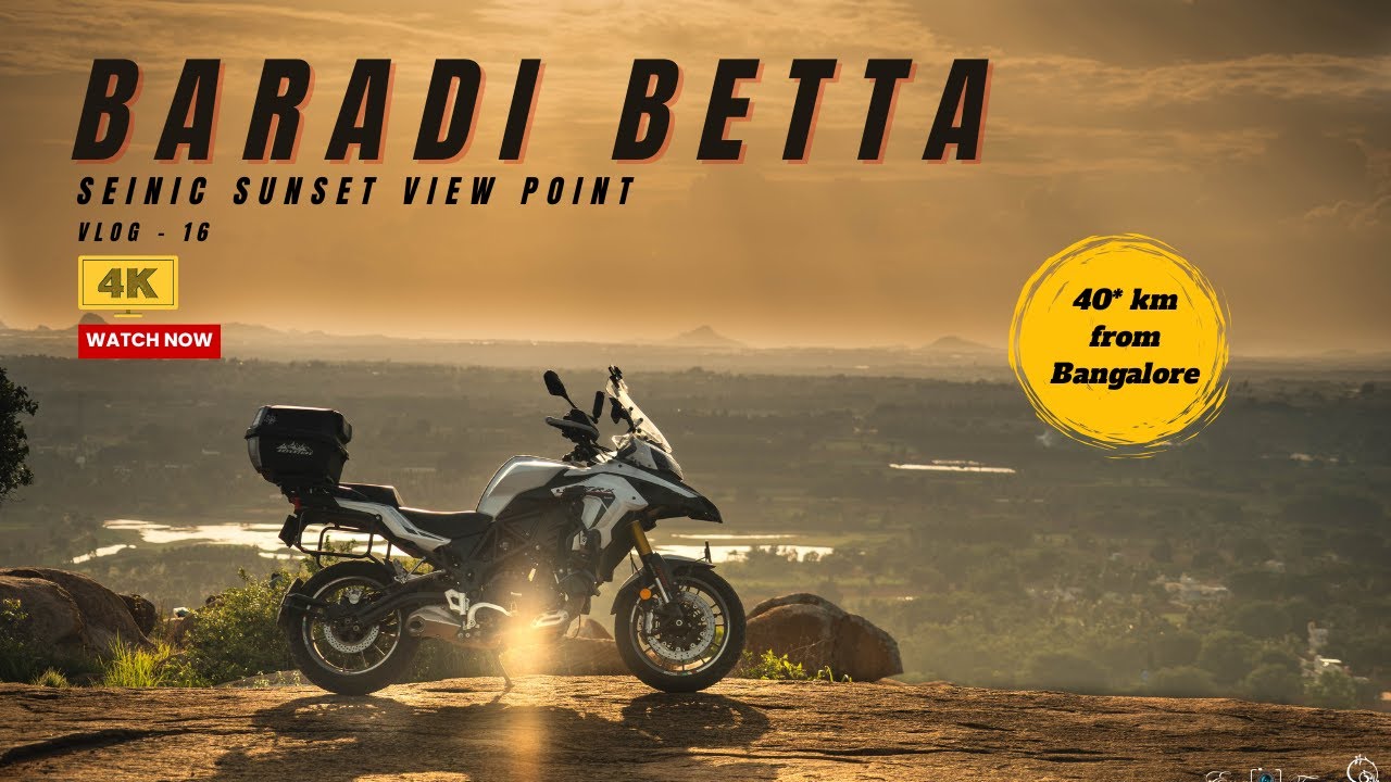 Baradi Betta - A hidden sunset viewpoint 40 km from Bangalore | Benelli TRK 502 | Drone cinematics🔥