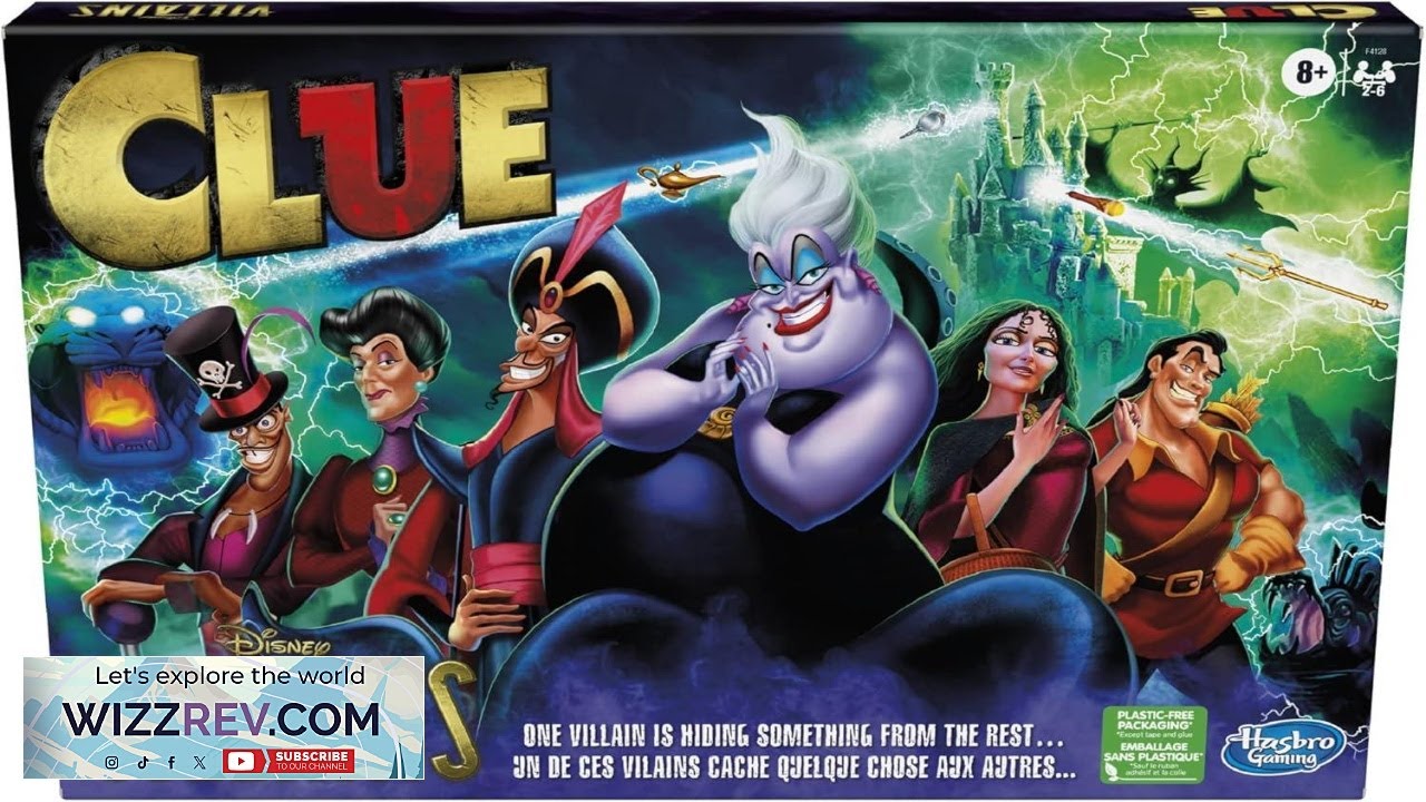 Настольная игра Hasbro Gaming Clue: Disney Villains Edition для детей от 8 лет и старше.