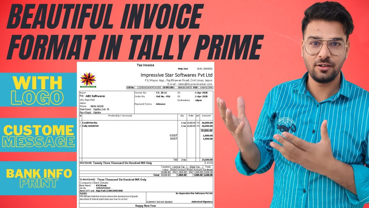 Make Beautiful Invoice in Tally | Invoice format with Logo