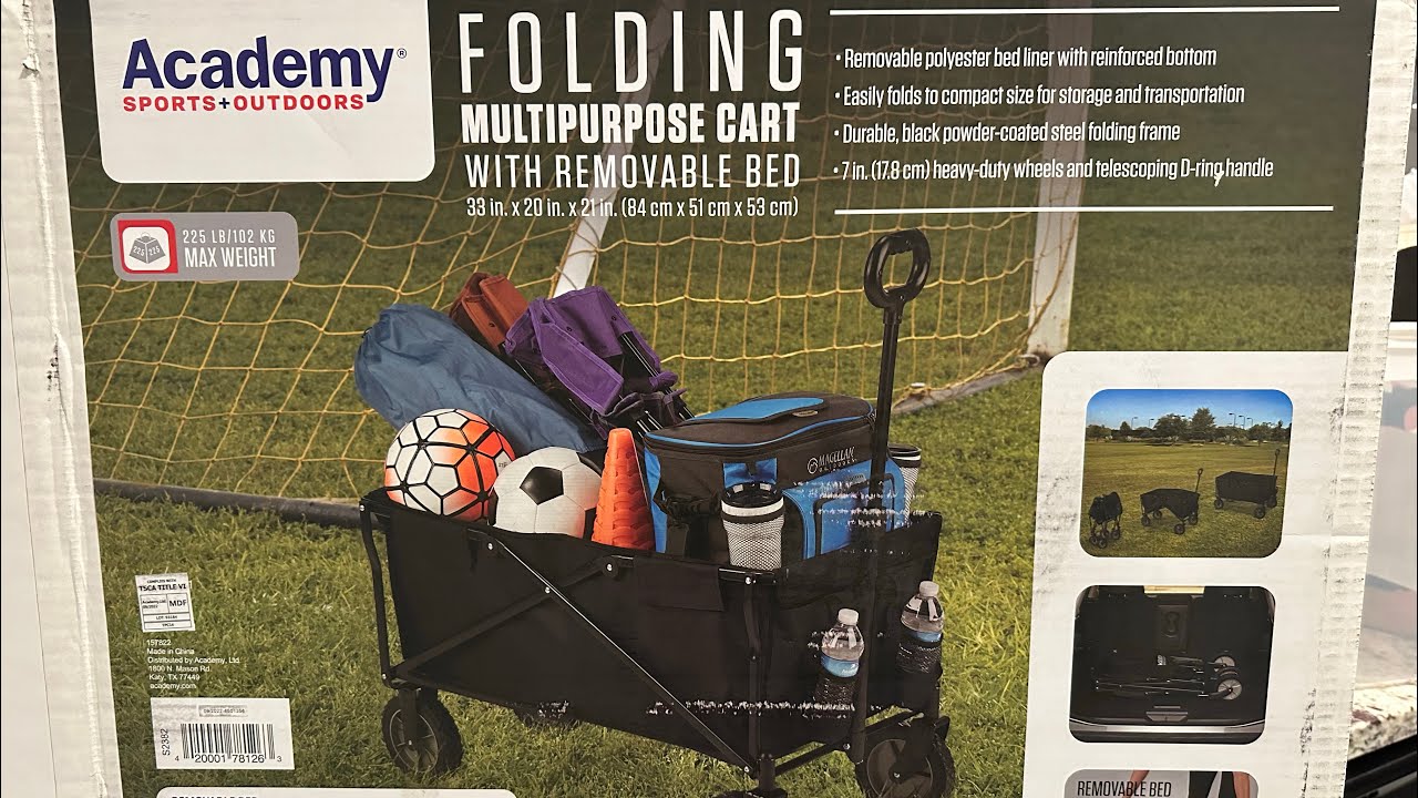 Academy Sports + Outdoors Folding Sports Wagon Wheel Removal