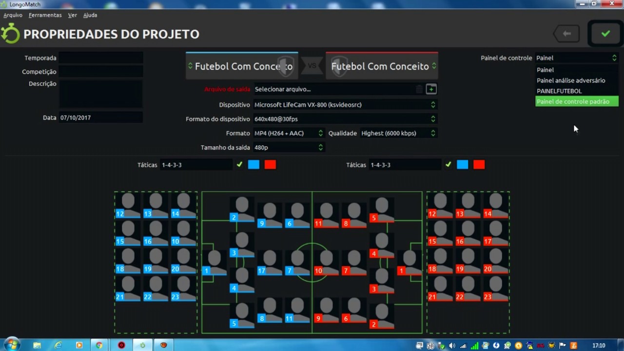 Longomatch Open Source (VERSÃO GRATUITA) - Iniciando análise ao vivo