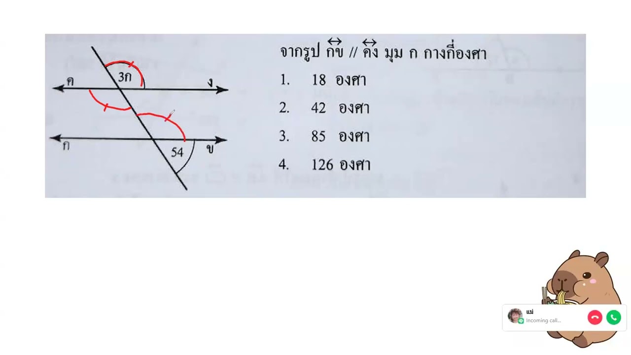 ติวเลขเข้า ม.1 (เส้นขนาน)