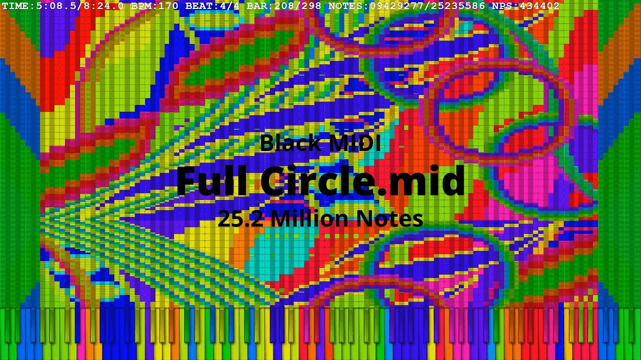 Black MIDI - Full Circle - 25.2 Million Notes (300 Subscriber Special?!)