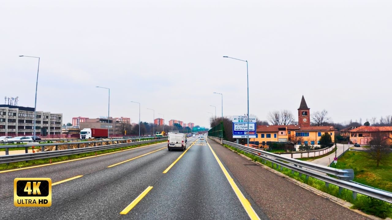 Heavy Truck Drive: A1, A51, A52 Bypass to Lake Como (SS36) | Gloomy Winter Atmosphere