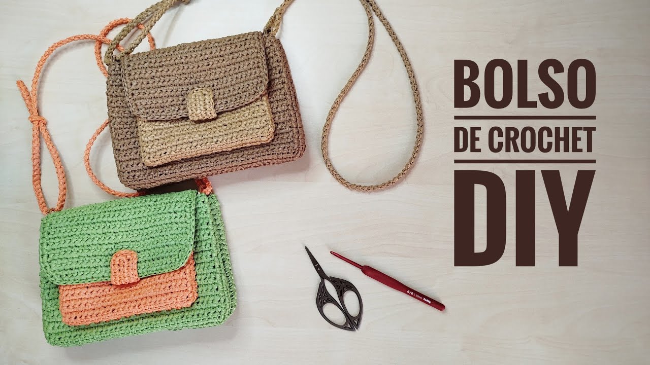 Bolso de ganchillo o crochet fácil paso a paso. DIY. Crochet Phone bag. Mini cross bag. Raffia bag