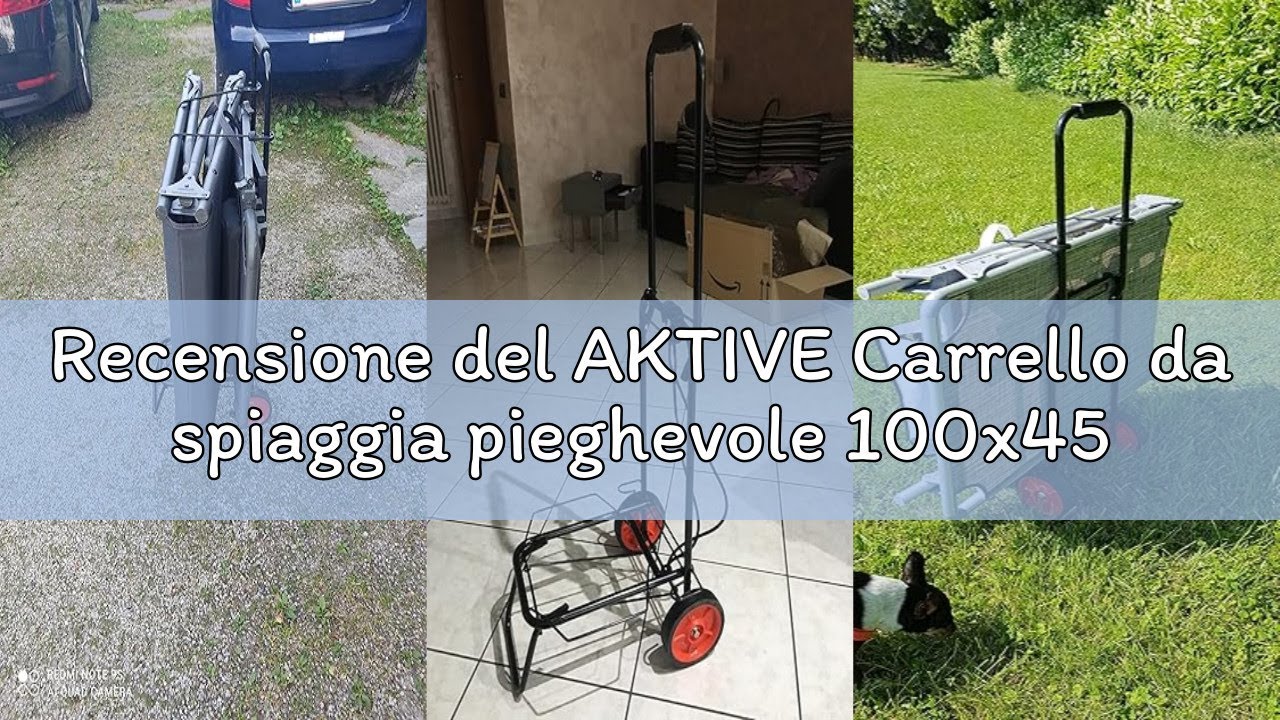 Recensione del AKTIVE Carrello da spiaggia pieghevole 100x45x35 cm con ruote grandi, Telaio in accia