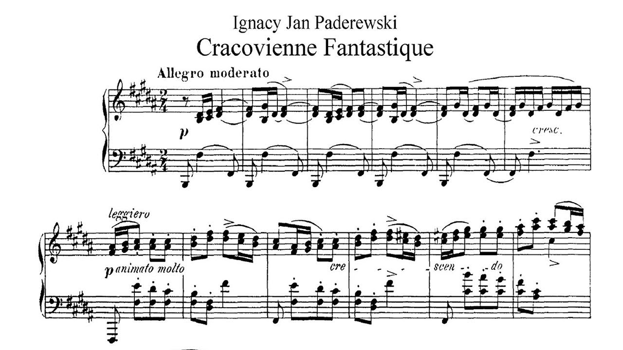 Paderewski: Cracoviene Fantastique in B major Op. 14 No. 6 - Witold Malcuzynski, 1955