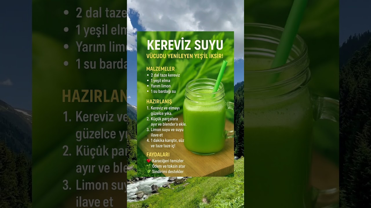 Kereviz Suyu Tarifi 🌿 Vücudu Yenileyen Doğal Yeşil İksir!