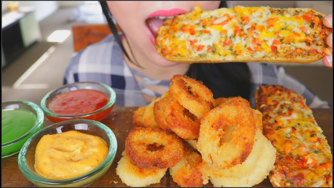 ASMR CRUNCHY CALAMARI RINGS | PIZZA SNACKS | EATING SOUNDS | NO TALKING