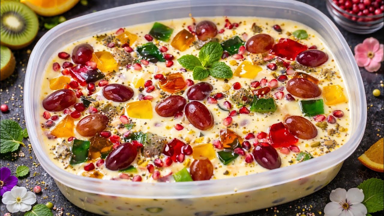 Fruit Custard Jelly Iftar Special Recipe 😋 Cook with Afreen Firoz Shaikh✨#ramadan #food#fruitcustard