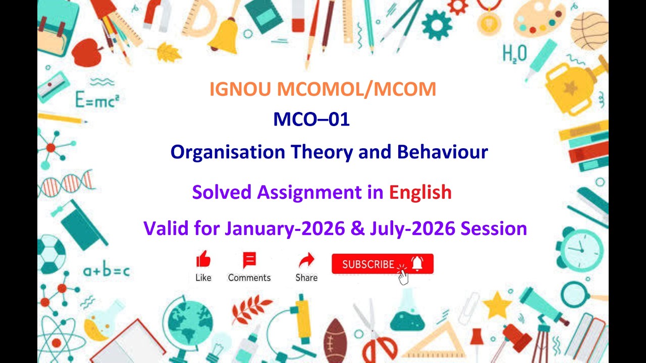 MCO 01 SOLVED ASSIGNMENT | MCO 01 IGNOU Solved Assignment Jan 2026 & July 2026 | IGNOU