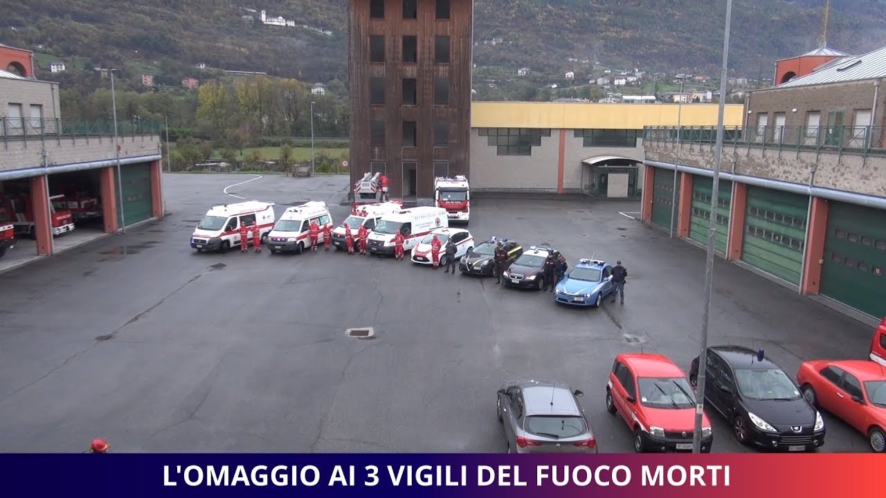L'omaggio ai 3 Vigili del Fuoco morti