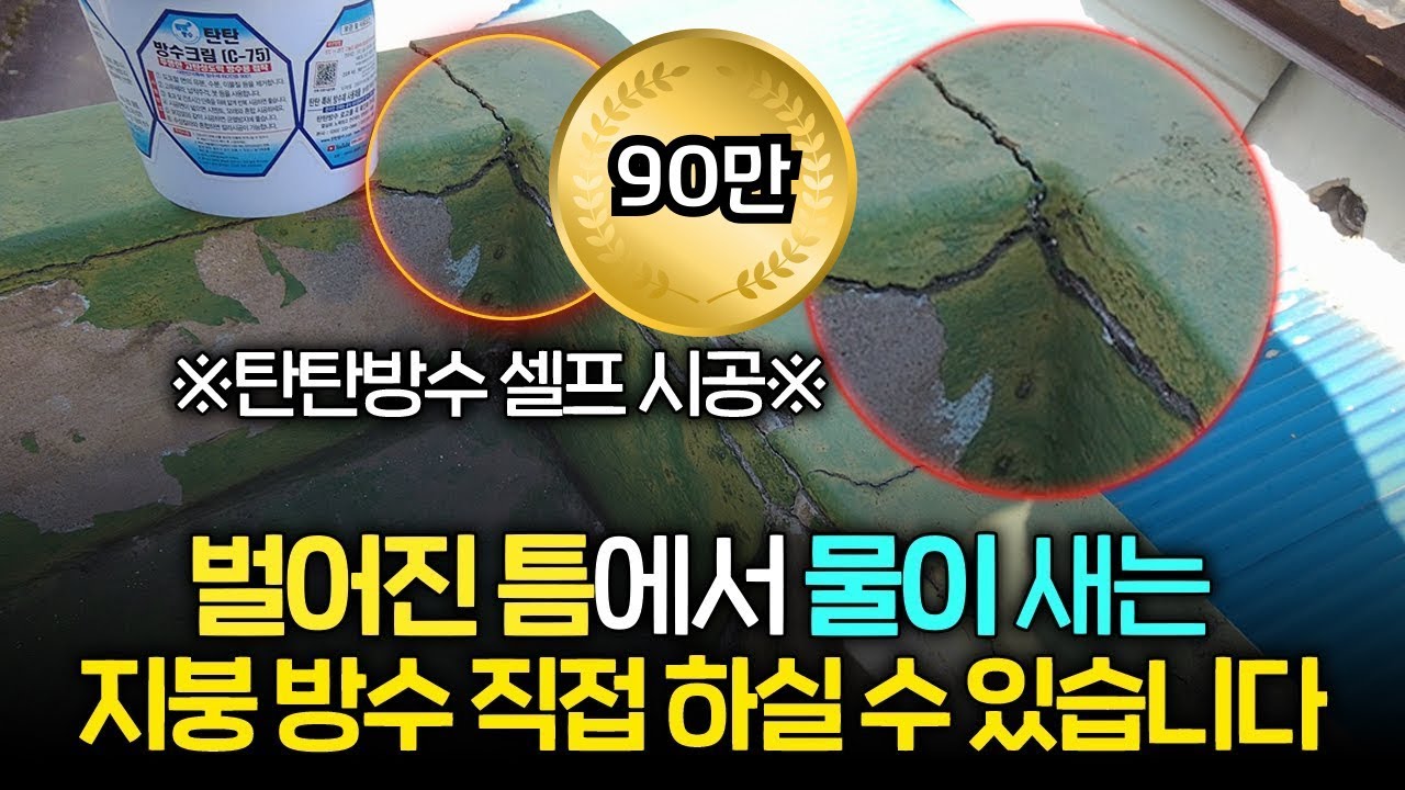 100만 뷰 돌파 하도+중도+상도를 한방에 해결하는 법 벌어진 틈 옥상 방수 셀프 시공 해보기 탄탄방수 (feat 방수크림)