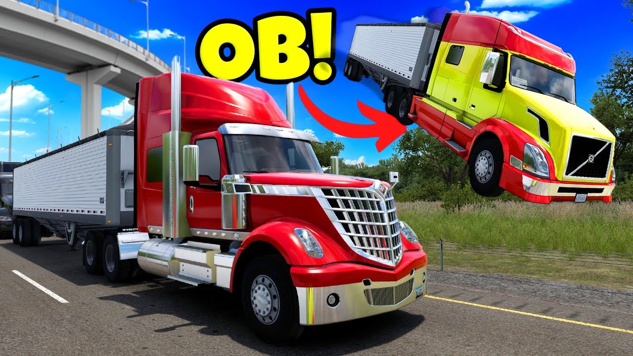 OB&rsquo;s Diesel Truck FLEW Off an Overpass in ATS! (American Truck Simulator)