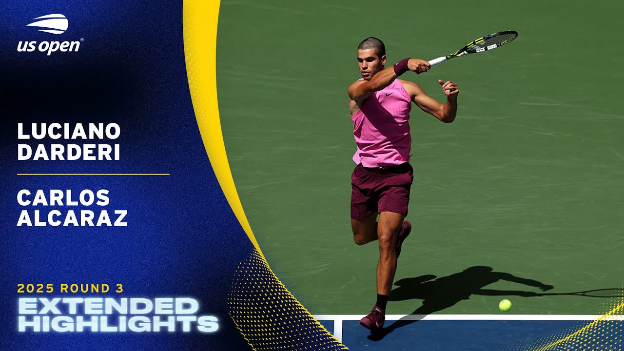 Luciano Darderi vs. Carlos Alcaraz Extended Highlights | 2025 US Open Round 3