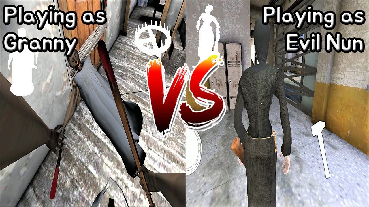 Playing as Granny vs Playing as Evil Nun || Mod Battle || Horror Game - 그래니 vs 미친수녀 변신 모드 배틀