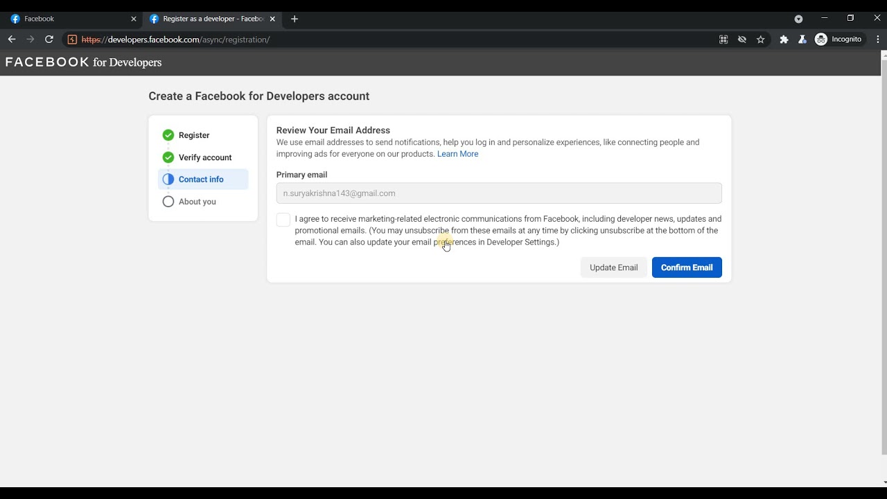 Developer.Facebook.com Mobile Verification Bypass via response modification