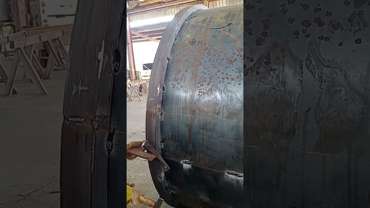 make tank welding skills welding method work steel structure fabrication gas cutting #shortvideos