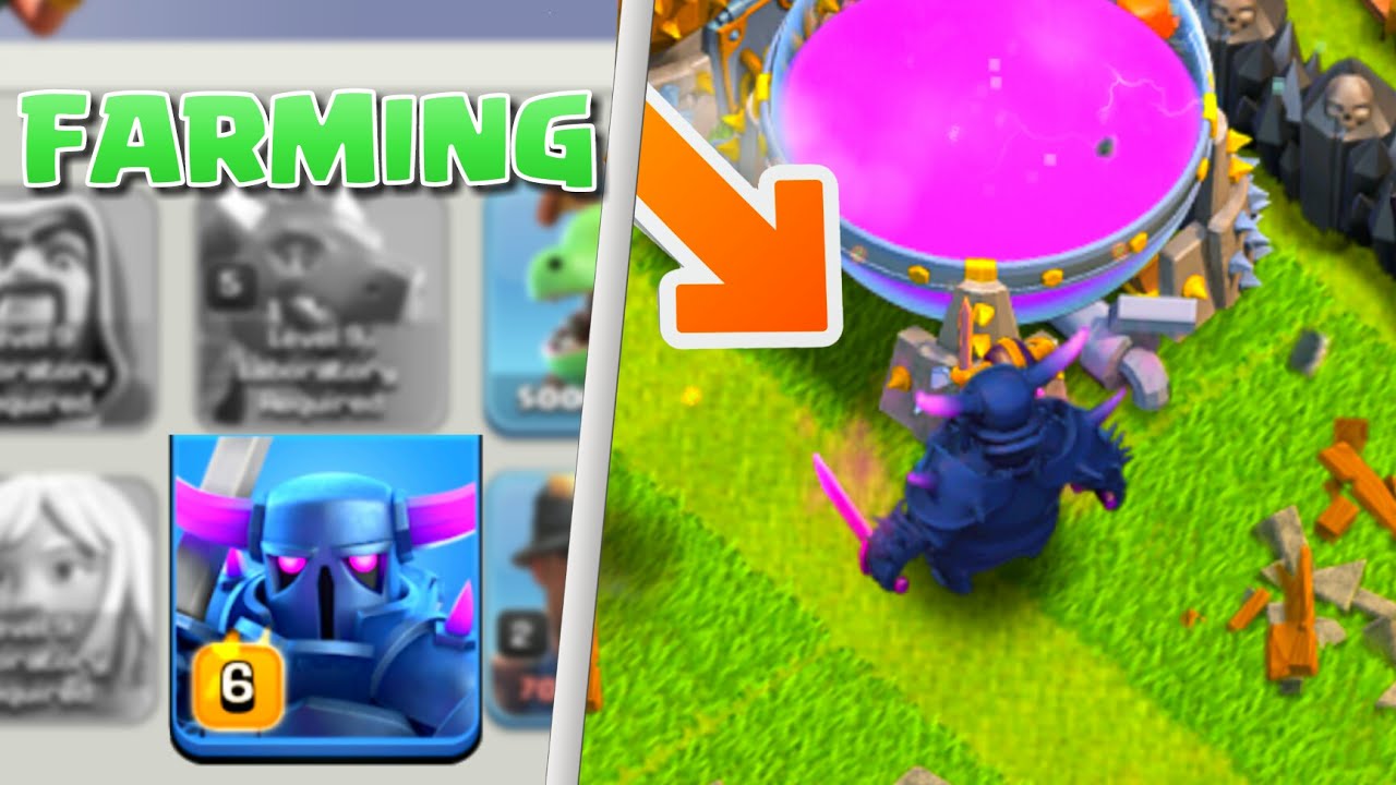 Clash of Clans Farming With Level 6 PEKKA! 4k Dark Elixer Raids