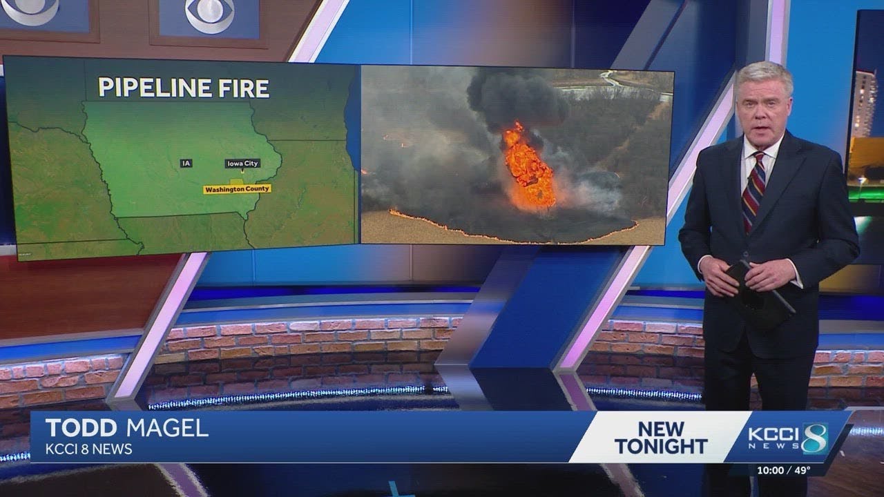 Flames soar after pipeline explosion in southeast Iowa; company says no injuries reported