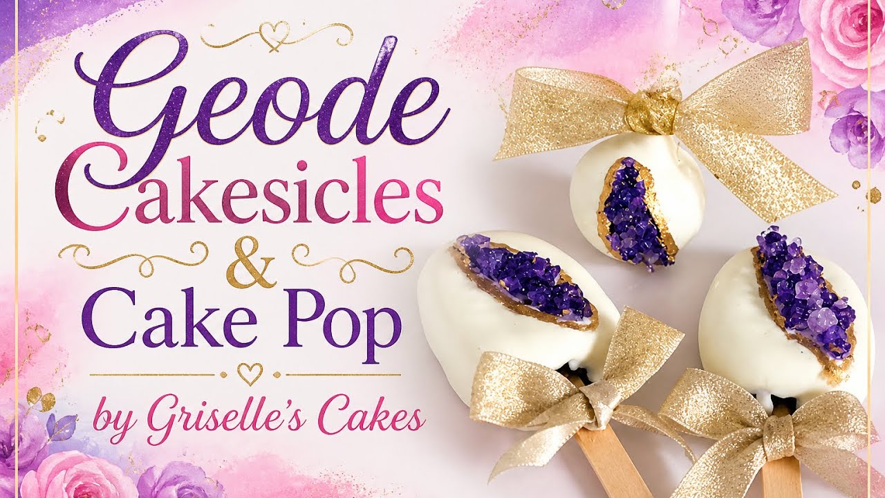 Geode Cakesicles & Cake pop | Paletas Geode | Griselle's Cakes