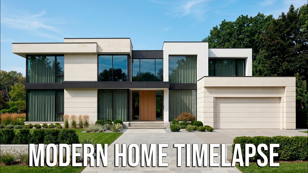 Современный дом мечты в стиле Modern Contemporary: таймлапс строительства и полный обзор
