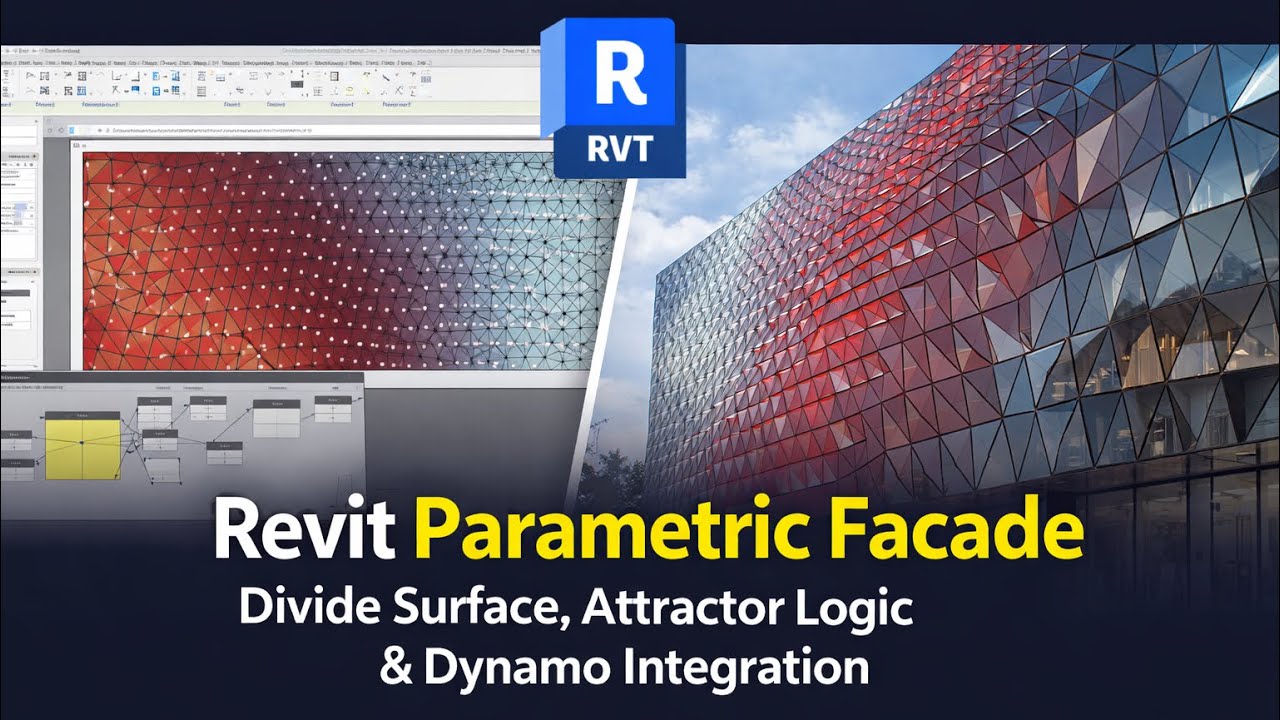 Параметрический фасад в Revit: разделительная поверхность, логика аттракторов и интеграция с Dynamo.