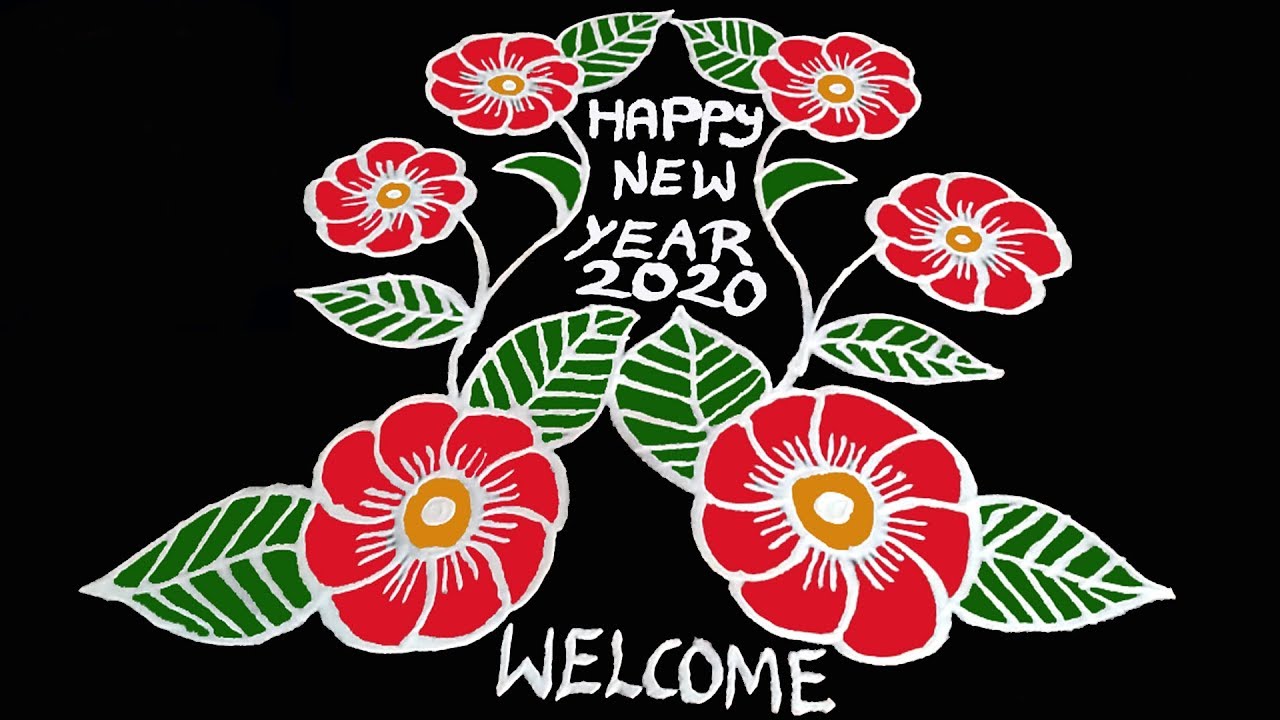 Latest simple Flowers and easy new year rangoli || sankranthi muggulu || pongal kolam