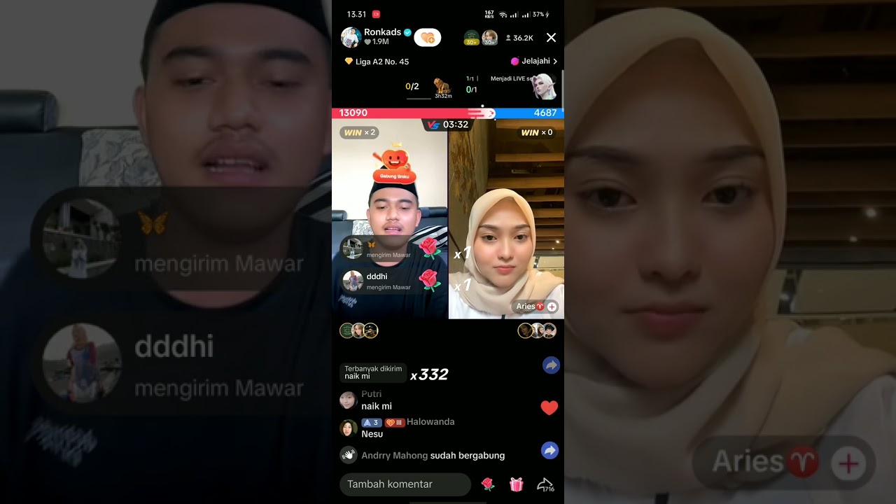 RONI RONKADS DAN RAFIKA LIVE TIKTOK MESRA