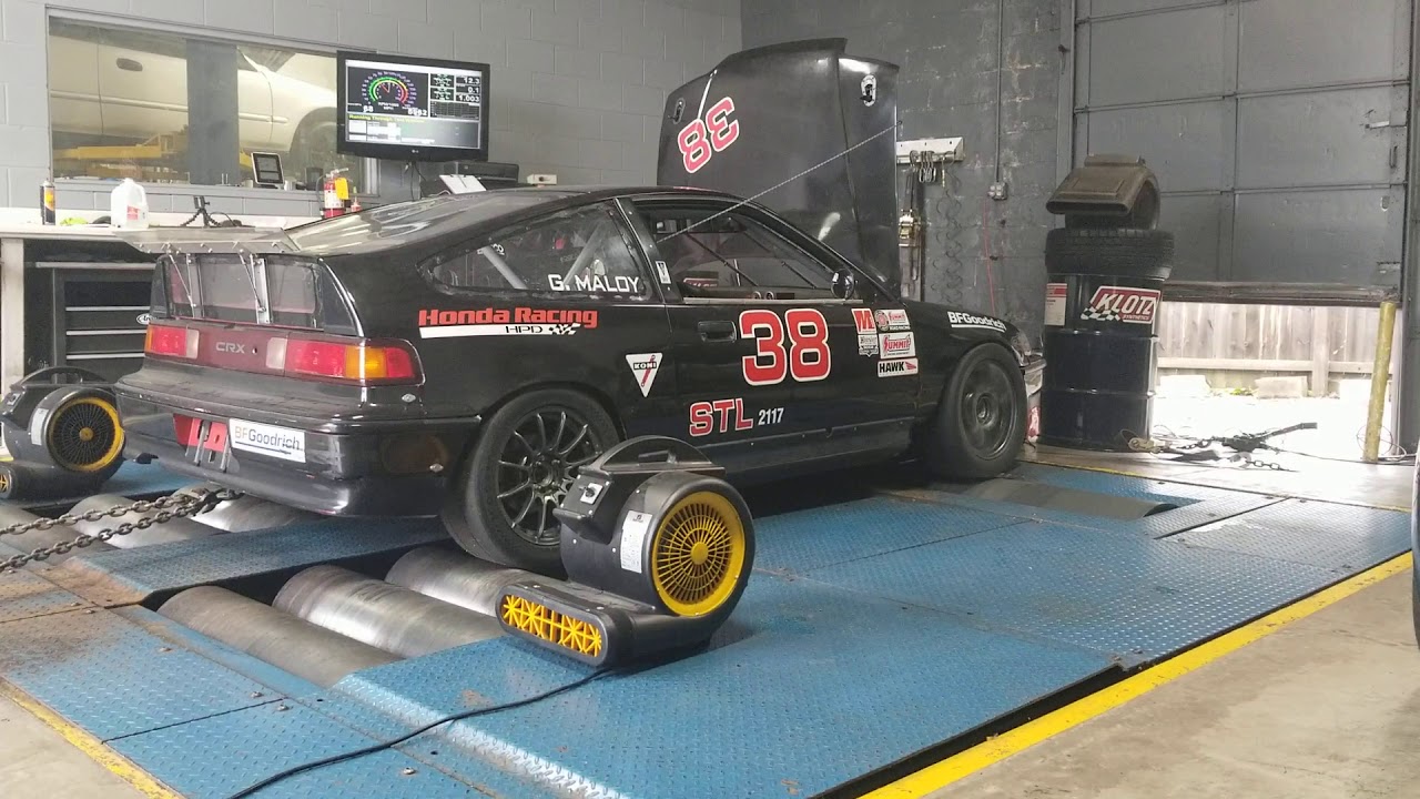 Honda CRX B16 All Motor Dyno Pull