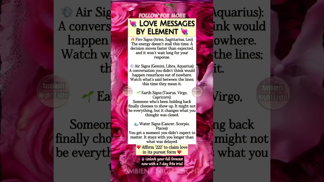 💘 72-Hour Love Forecast by Element 🌹 WHAT CAN&rsquo;T STAY HIDDEN SHOWS ITSELF 💌
