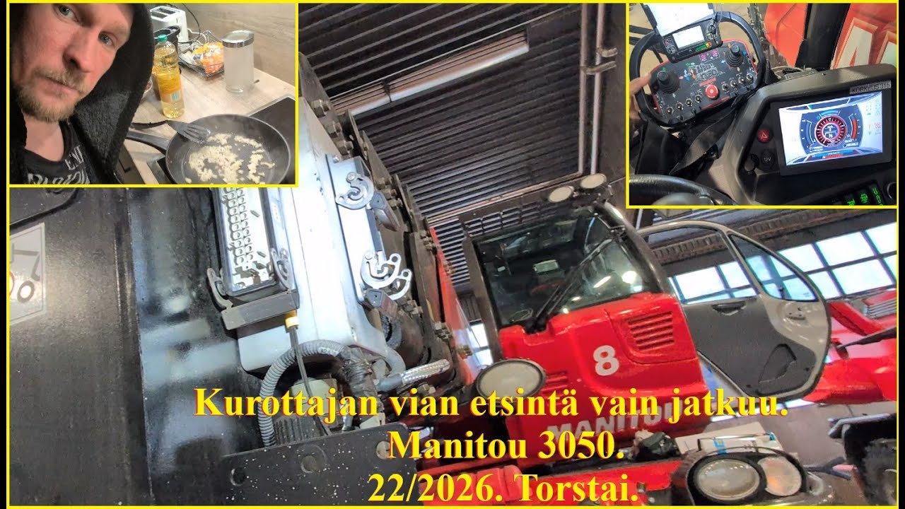 Поиск неисправности телескопического погрузчика продолжается. Manitou 3050. 22/2026. Четверг.