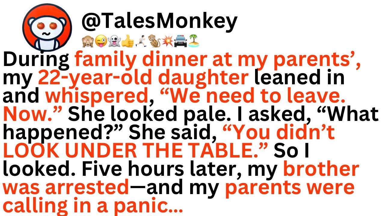 Во время ужина моя дочь прошептала: «Нам нужно уходить! СЕЙЧАС ЖЕ! Ты не заглянул под стол».
