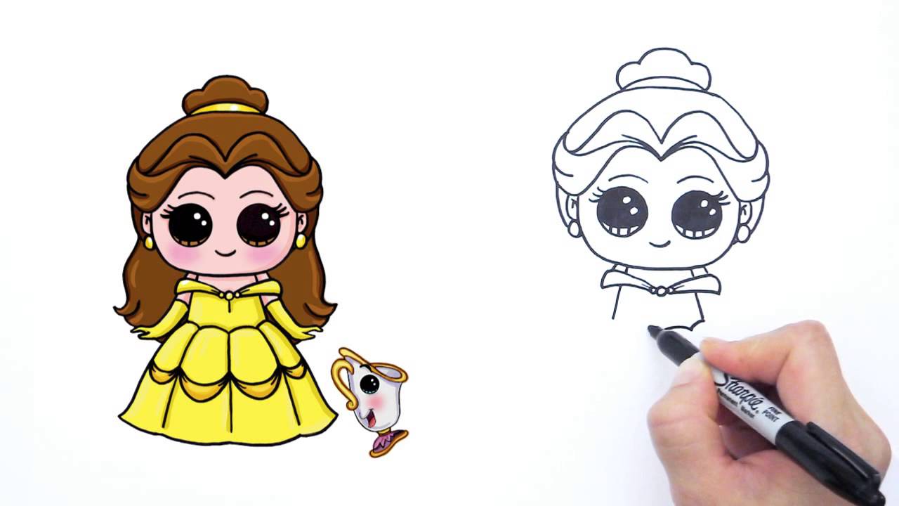 How to Draw Disney Princess Belle from Beauty and the Beast Cute