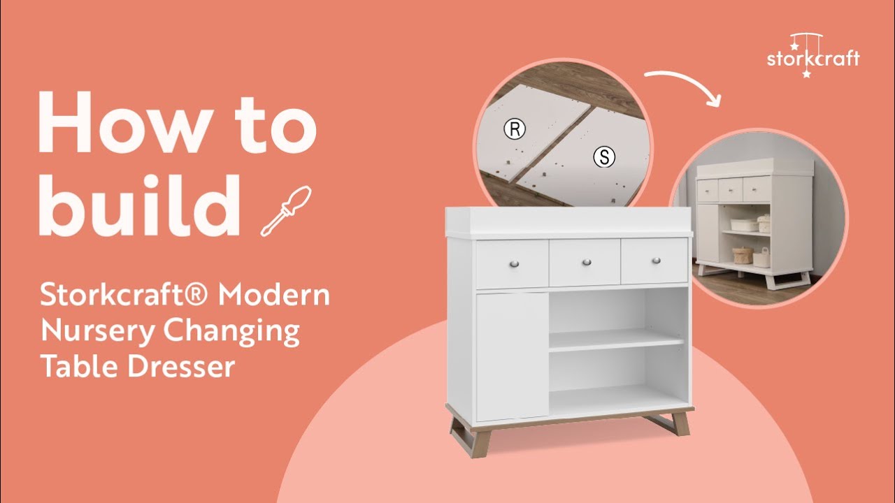 HOW TO BUILD! STORKCRAFT MODERN NURSERY CHANGING TABLE DRESSER (METAL KNOBS) | Step-by-Step Assembly