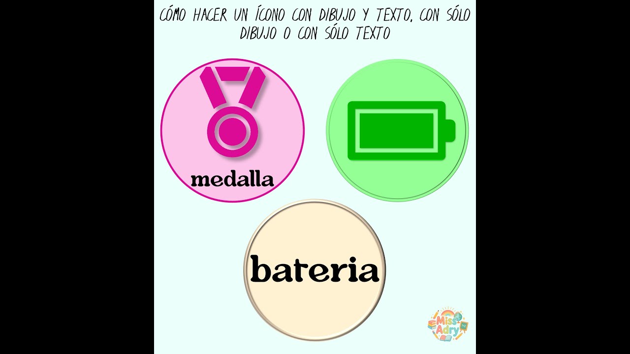 Cómo Hacer Un Ícono Con Dibujo Y Texto, Sólo Con Dibujo O Sólo Con Texto