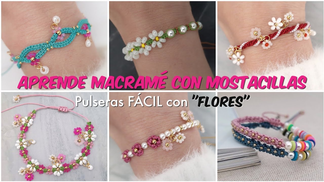 PULSERAS FÁCIL CON NUDOS BASICOS | PULSERAS EN MACRAMÉ PARA PRINCIPIANTES #diymacrame #diypulseras