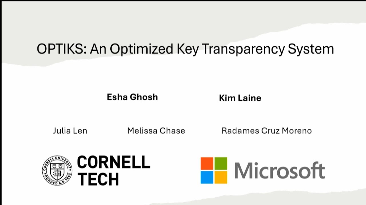 USENIX Security '24 - OPTIKS: An Optimized Key Transparency System