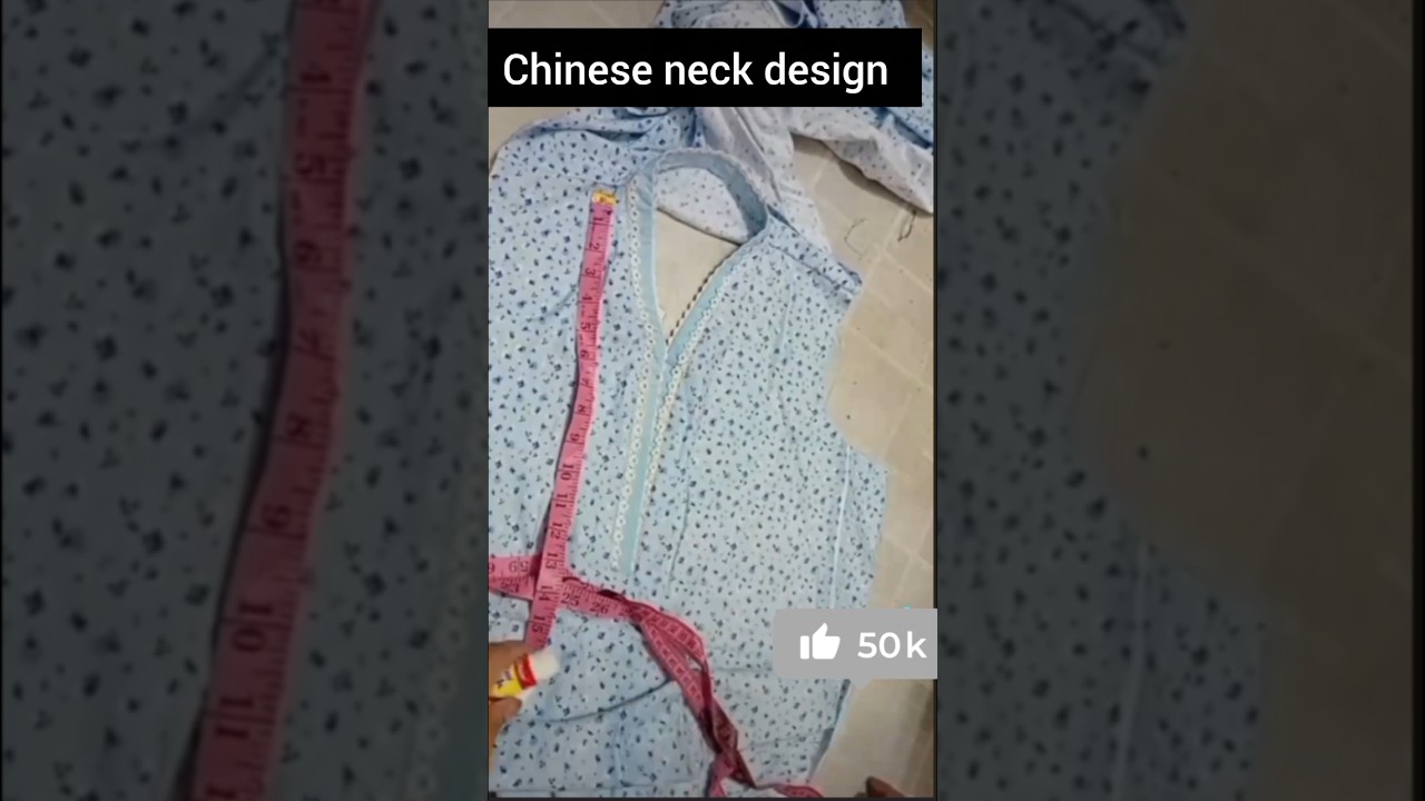 Chinese neck design cutting and stitching/over lap v neck design