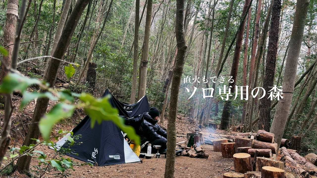 ソロだけに許された静かな森でバイクキャンプ