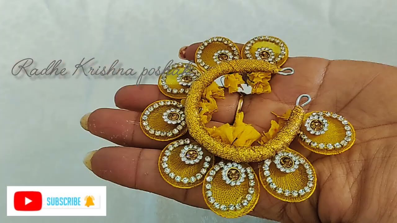 Stocking flower se Chandrika kaise banaye radharani ji ke liye||how to make Chandrika for Radha Rani