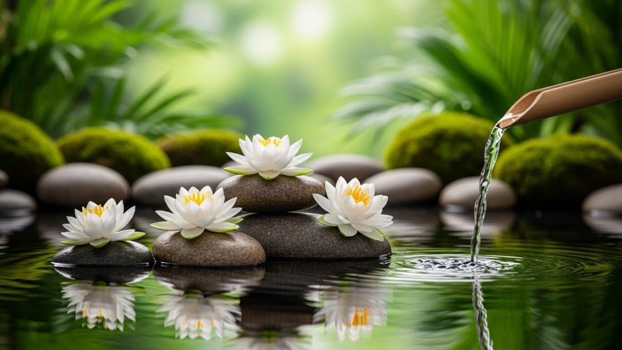 🌿🎹 Flowing Bamboo Water & Relaxing Piano | Healing Zen Atmosphere