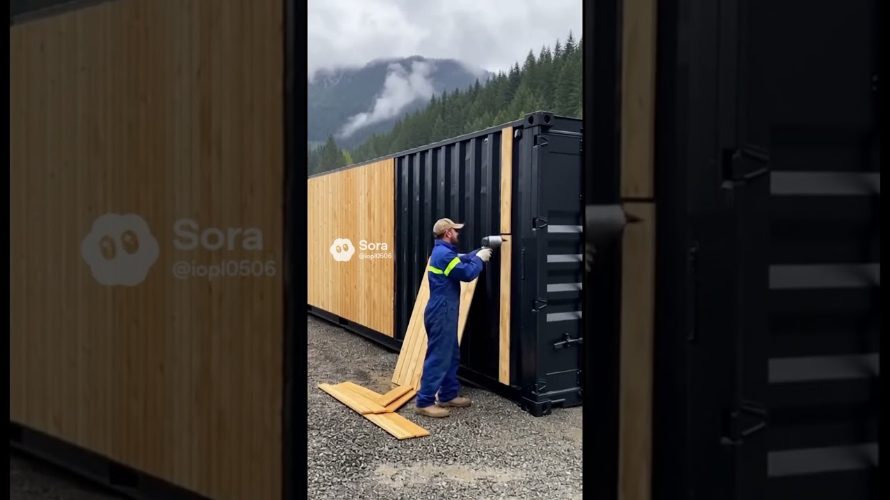 Container cabin timelapse build