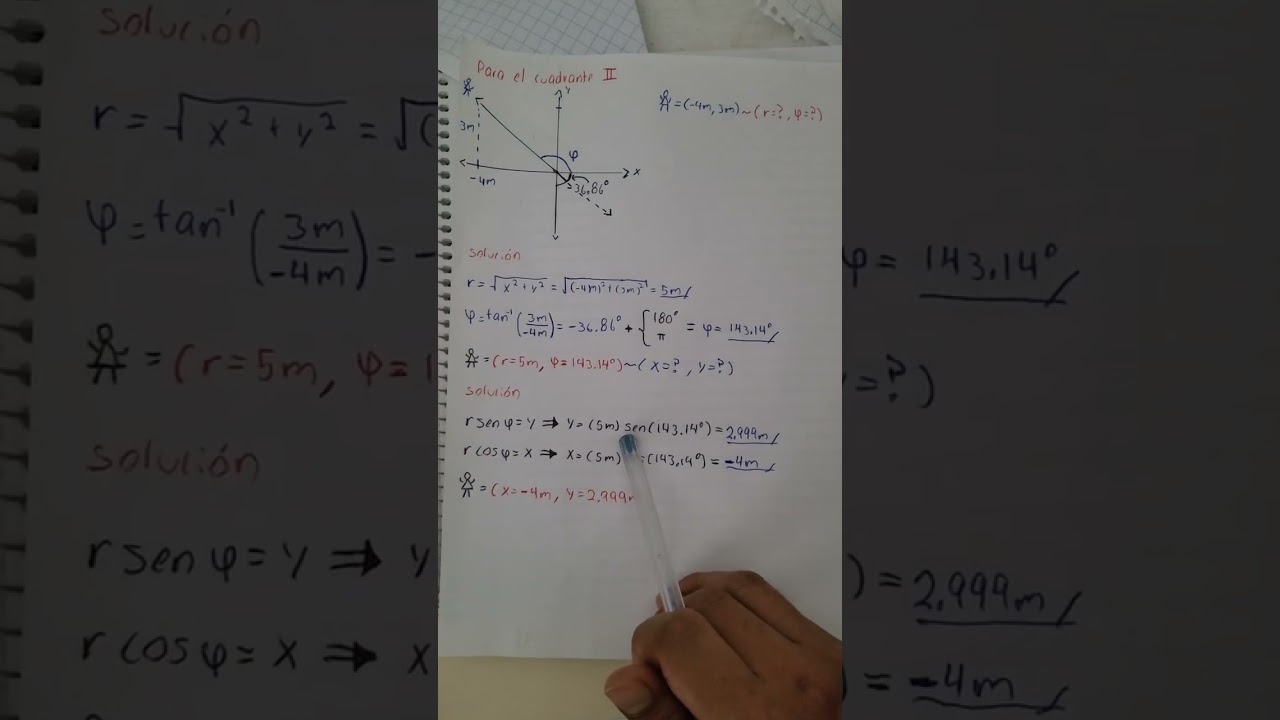 Coordenadas polares y rectangulares en 2d