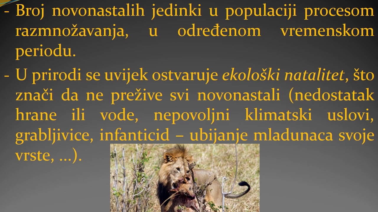 BIOLOGIJA - I razred - Populacija