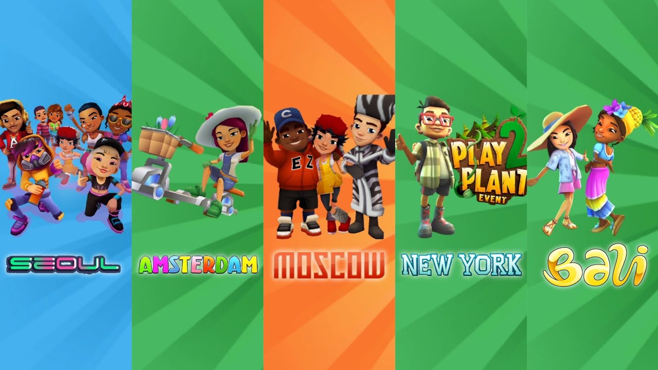 SUBWAY SURFERS 5 DIFFERENT CITY ON MARATHON CHALLENGE - SUBWAY SURFERS 2024 HALLOWEEN