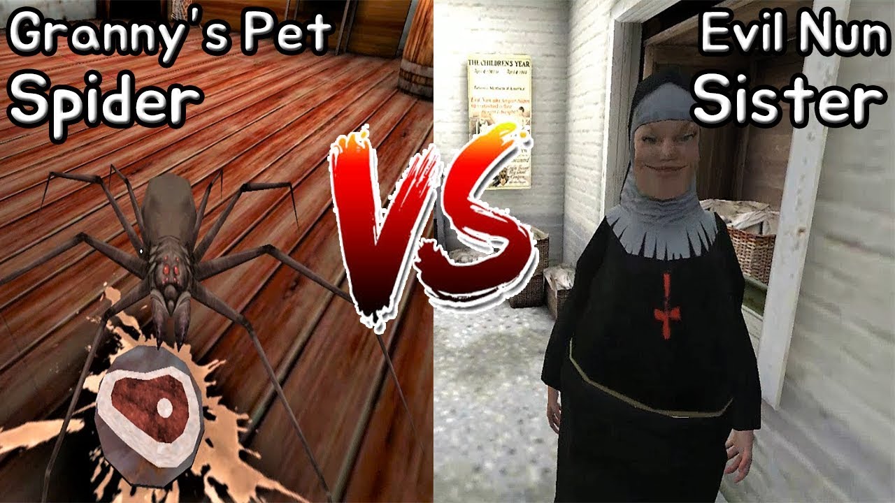 Granny's Pet Spider vs Evil Nun Sister || Horror Game - 그래니 펫 거미 vs 미친수녀의 여동생